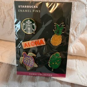Starbucks collectible Hawaiian enamel pin set
